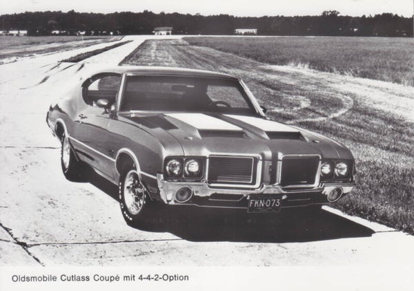 Oldsmobile Cutlass Coupé 4-4-2, press photo, Switzerland, 1972
