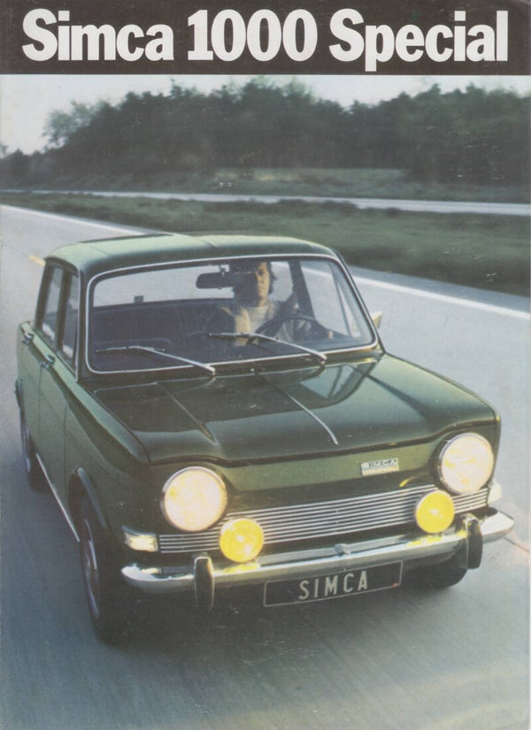 Simca 1000 Special, sales brochure, 6 pages, Dutch, 5/1973
