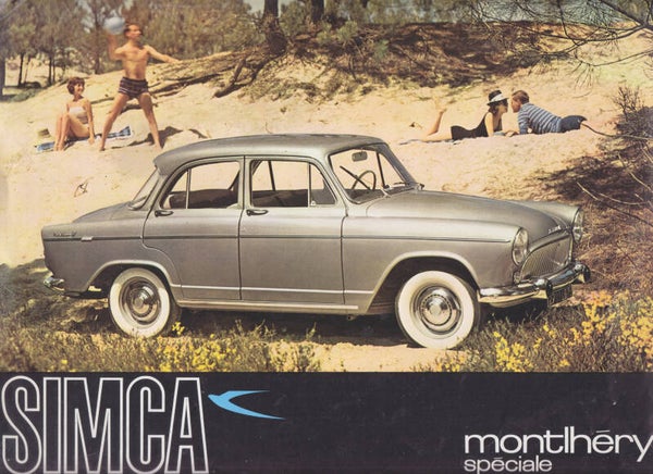 Simca Montlhéry Spéciale, sales brochure, 4 pages, Dutch, about 1962