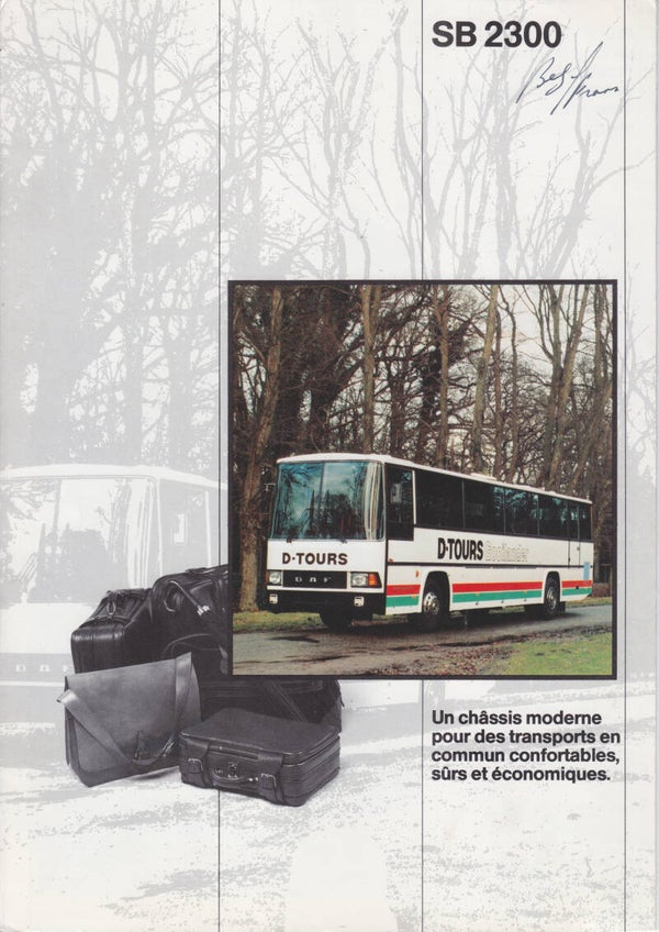 DAF SB 2300 Bus, sales brochure, 8 pages, French, 1982