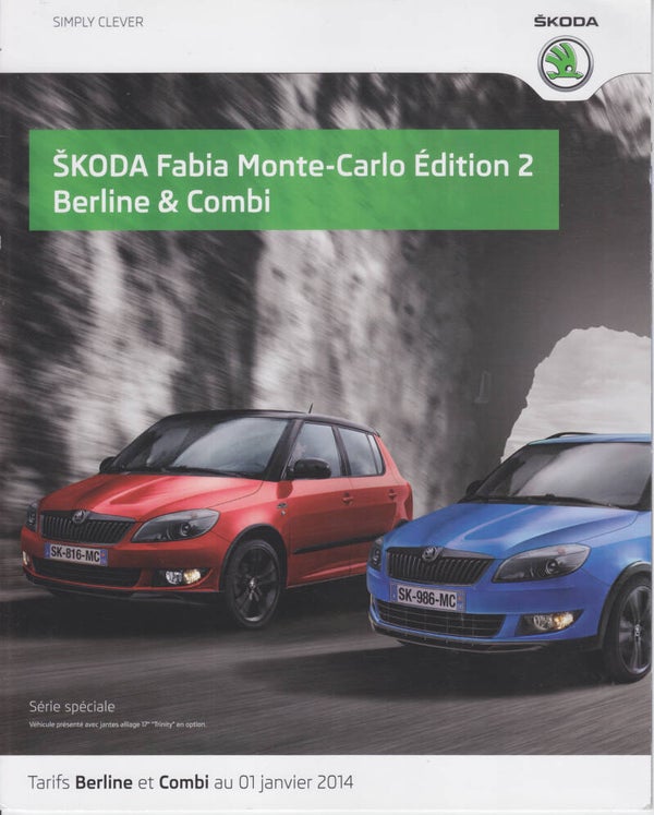 Skoda Fabia Monte-Carlo Edition 2, sales brochure, 6 pages, French, 1/2014
