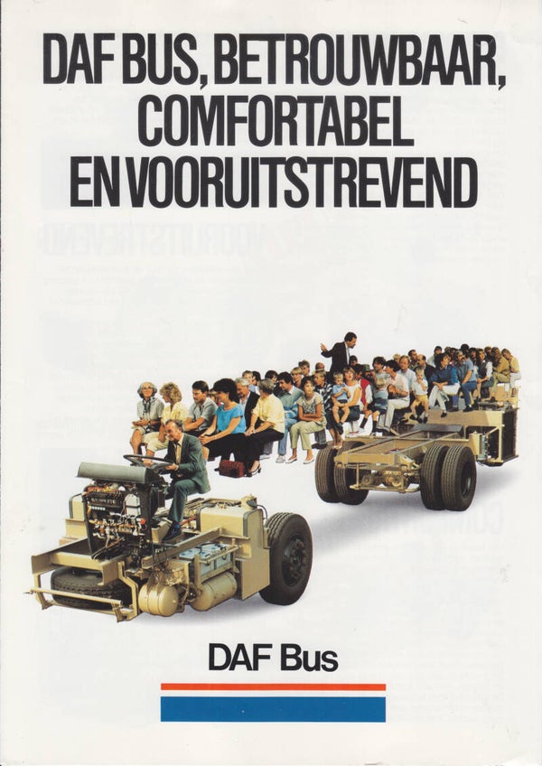DAF Bus chassis program, 4 pages, Dutch, c1986