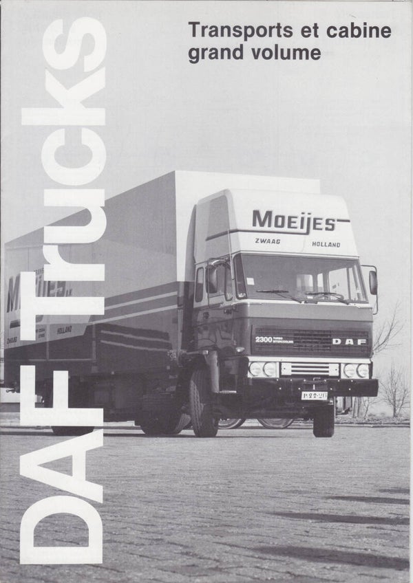 DAF 2100/2300 grand volume truck folder, 8 pages, French, c1980