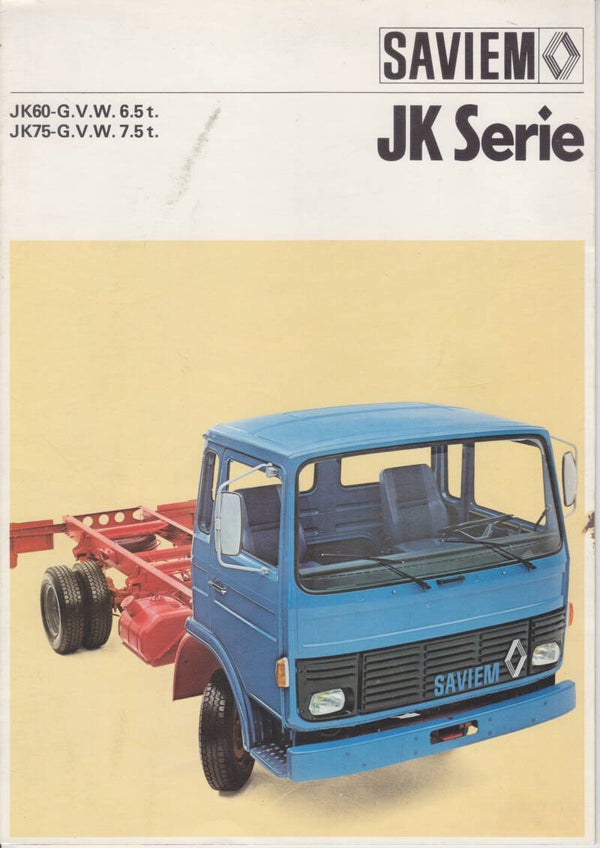 Saviem JK Serie truck folder, 8 pages, Dutch, c1978