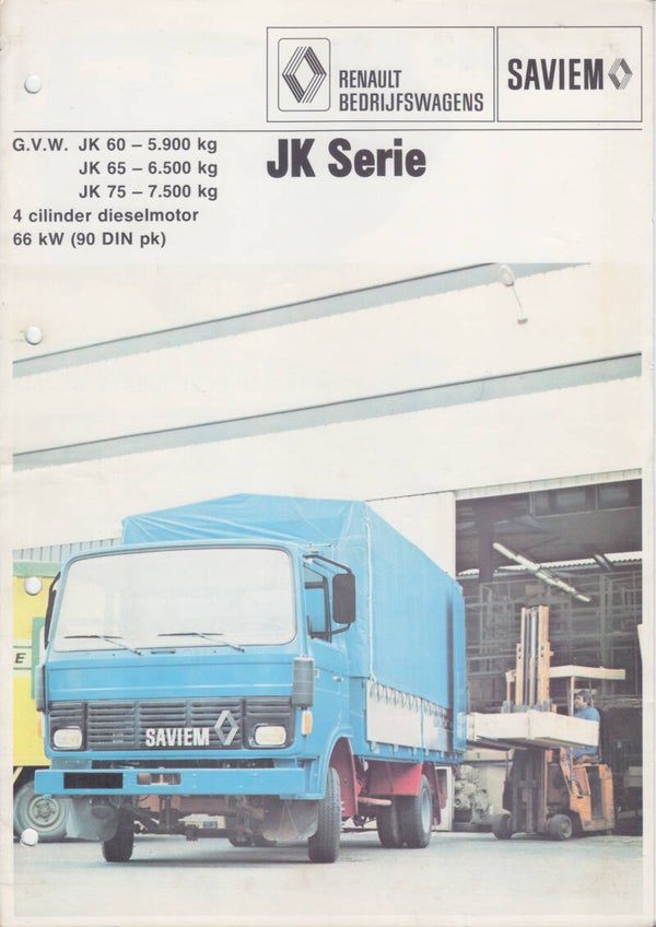 Saviem JK Serie truck folder, 6 pages, Dutch, 1/1978