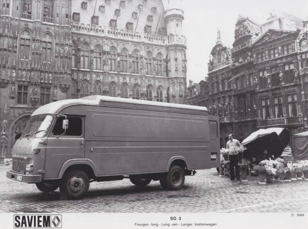 Saviem SG3 Long Van, press photo, France, c1970