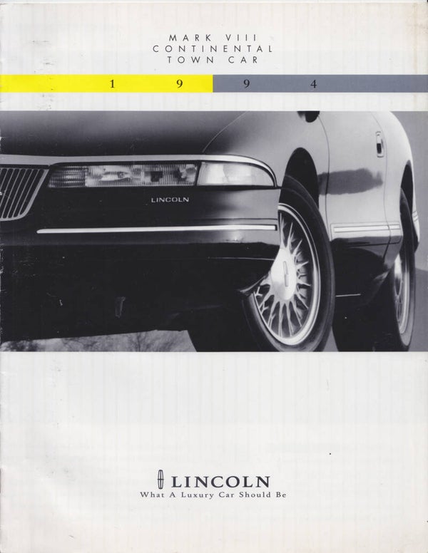 Lincoln Continental Town Car brochure, 12 pages, English, 8/1993