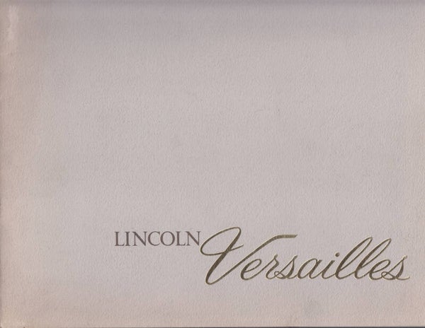 Lincoln Versailles brochure, 20 pages, English, 1978