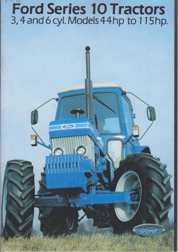 Ford Series 10 tractor brochure, 32 pages, English, 3/1983