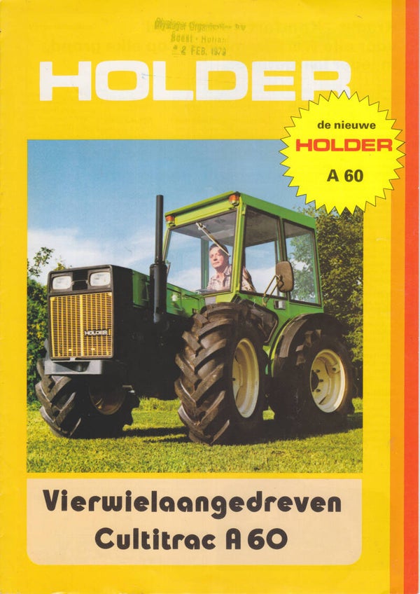 Holder A 60 Cultitrac 4WD tractor folder, 6 pages, Dutch, 10/1978