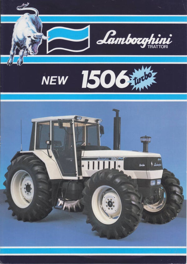 Lamborghini 1506 Turbo tractor leaflet, 2 pages, English, 6/1986