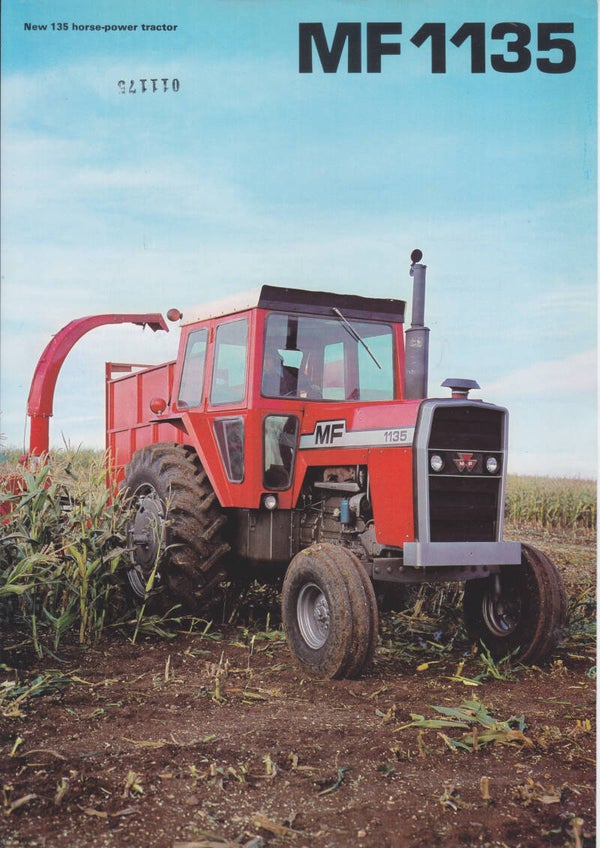 Massey Ferguson MF 1135 tractor leaflet, 2 pages, English, c1980s