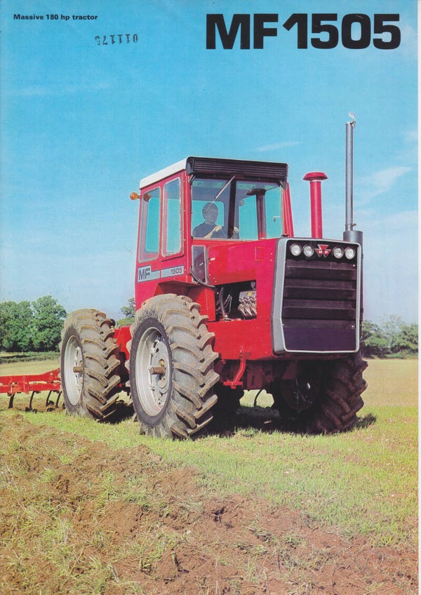 Massey Ferguson MF 1505 tractor leaflet, 2 pages, English, c1980s