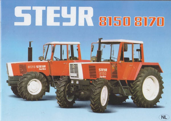 Steyr 8150/8170 tractor brochure, 20 pages, Dutch, c1985