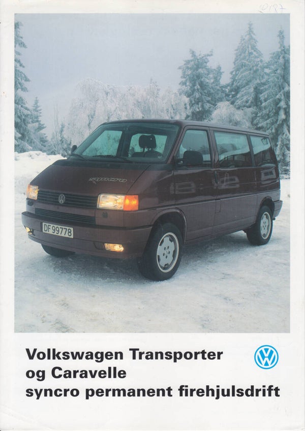 Volkswagen Transporter & Caravelle Synchro, sales leaflet, Noway, c1990