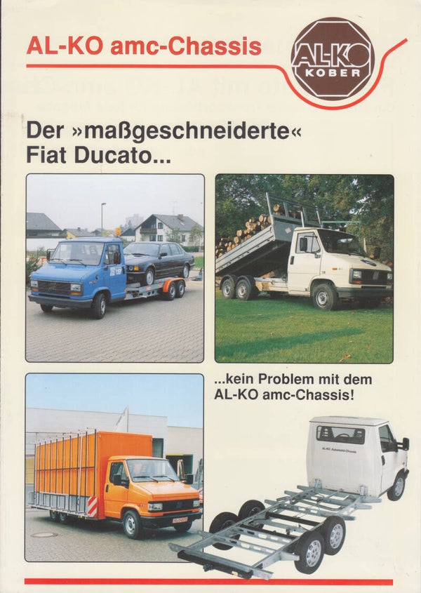 Fiat Ducato chassis by AL-KO amc, sales folder, 4 pages, German, 1980s