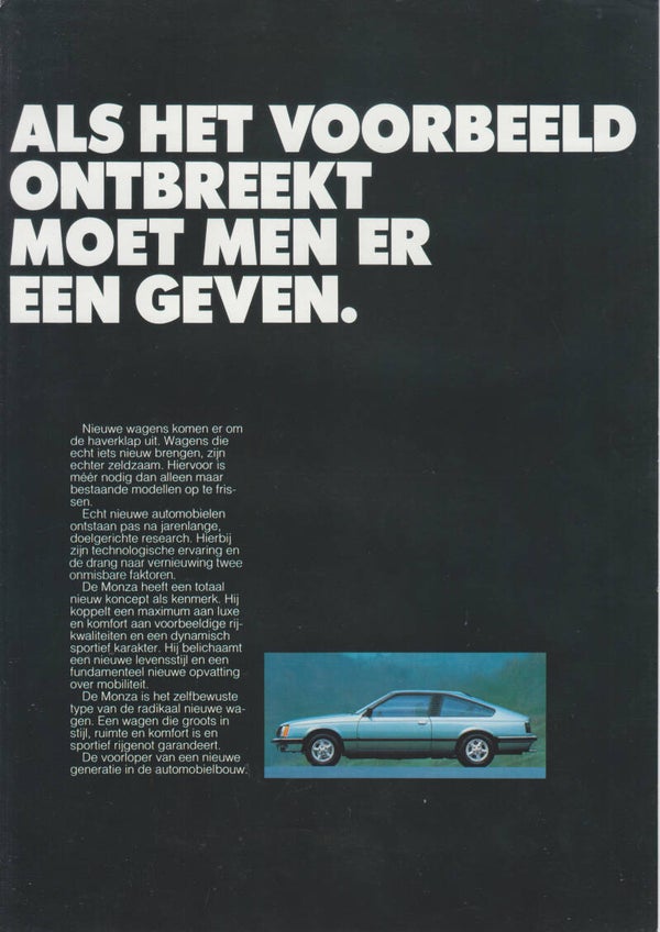 Opel Monza Coupe folder, 6 pages, Dutch, 1979
