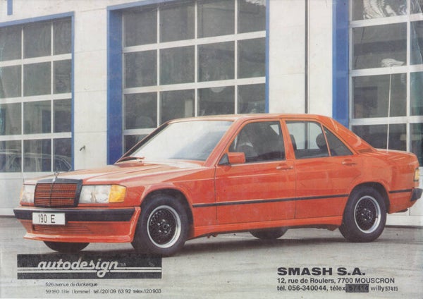 Mercedes-Benz 190E tuned by Autodesign sales leaflet, 2 pages, French, c1986