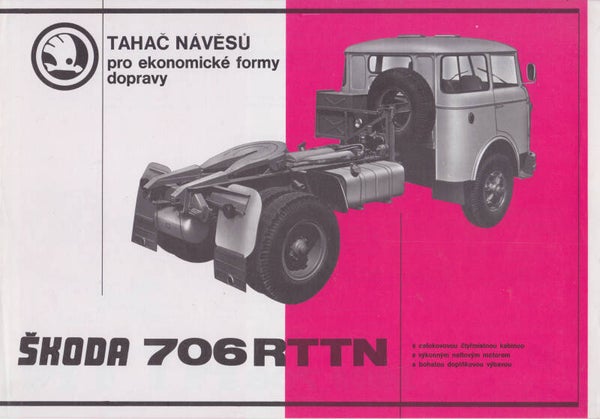 Skoda 706 RTTN truck, sales leaflet, 2 pages, Czech, 1970s