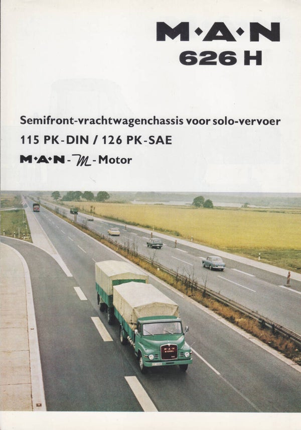 MAN 626 H truck, sales folder, 4 pages, Dutch, 3/1968