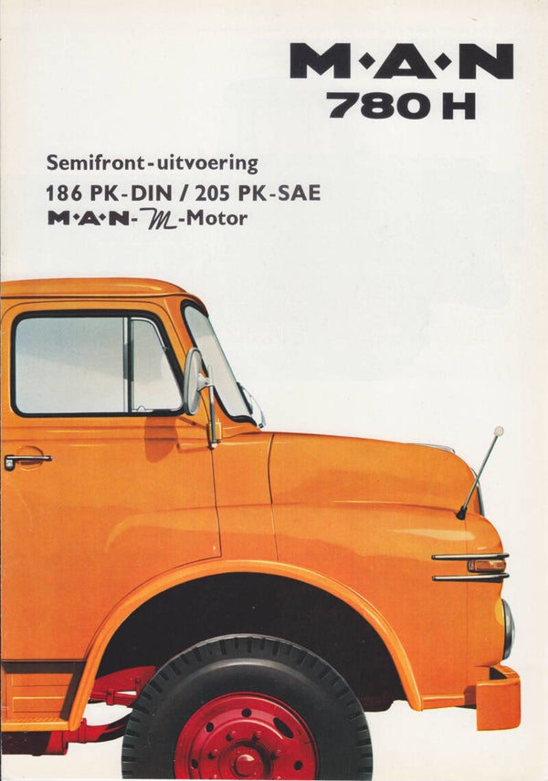 MAN 780 H truck, sales folder, 4 pages, Dutch, 3/1968