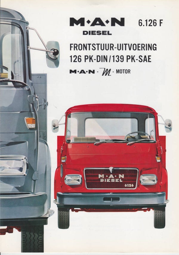 MAN 6.126 F diesel truck, sales folder, 4 pages, Dutch, c1969