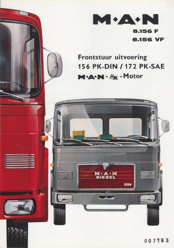 MAN 8.156 V/VF truck, sales folder, 4 pages, Dutch, 2/1968