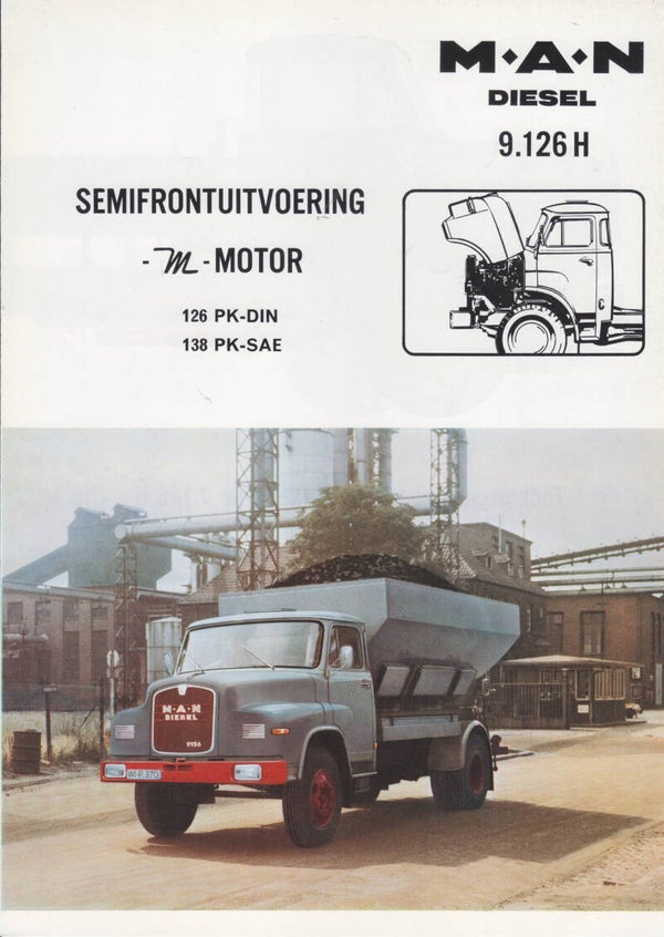MAN 9.126 H diesel truck, sales folder, 4 pages, Dutch, c1969