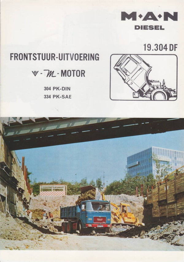 MAN 19.304 DF diesel truck, sales folder, 4 pages, Dutch, c1972