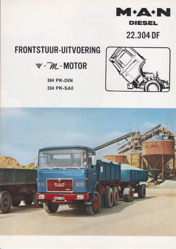MAN 22.304 DF diesel truck, sales folder, 4 pages, Dutch, c1969
