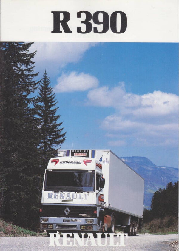 Renault R 390 truck, 12 pages, Dutch, 11/1985