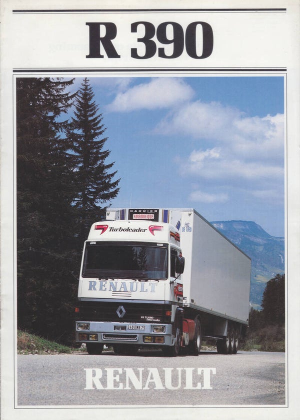 Renault R 390 truck, 12 pages, Dutch, 12/1986