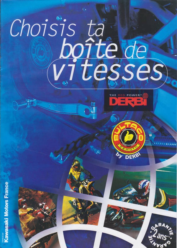 Bultaco by Derbi off-road motorcycles brochure, 18 pages, French, c1999