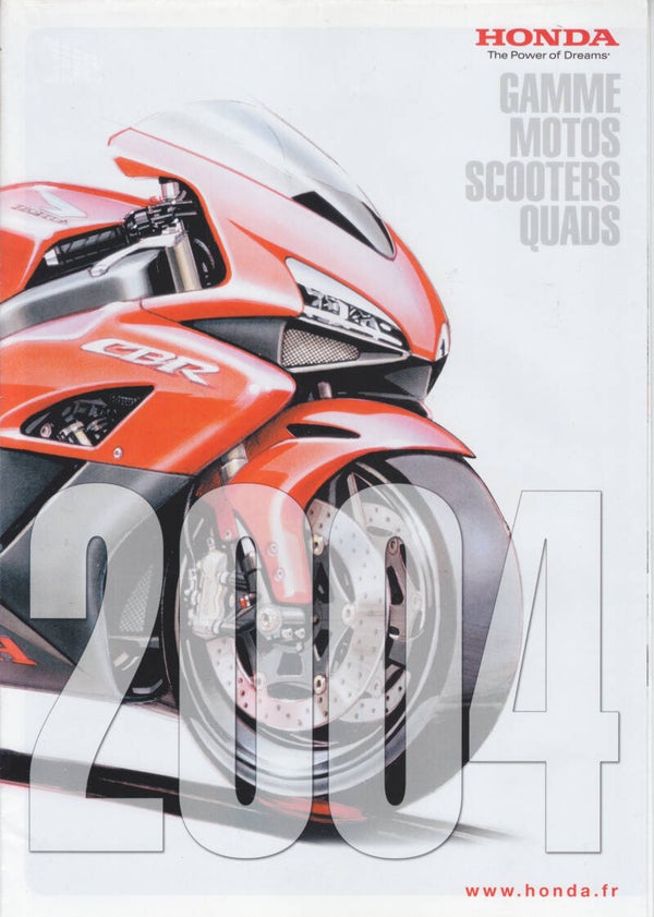 Honda Two wheelers program, sales folder, 16 pages, French, 2004