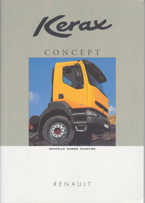 Renault Kerax concept truck for road works brochure - 56 pages, French, 01/1998