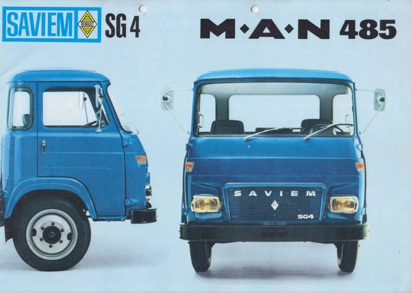 Saviem SG4 & MAN 485 truck brochure - 12 pages, Dutch, 11/1969