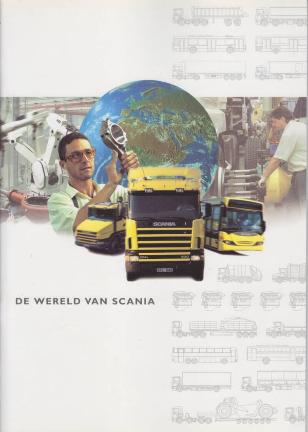 Scania "the world of" truck brochure, 40 pages, Dutch, c1997