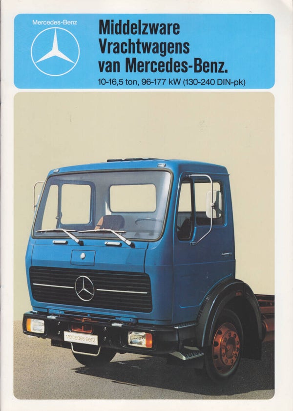 Mercedes-Benz medium duty trucks brochure, 28 pages, Dutch, 11/1977