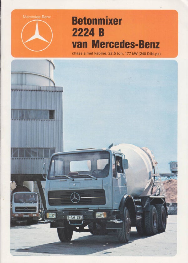 Mercedes-Benz 2224 B concrete mixer brochure, 24 pages, Dutch, 12/1979