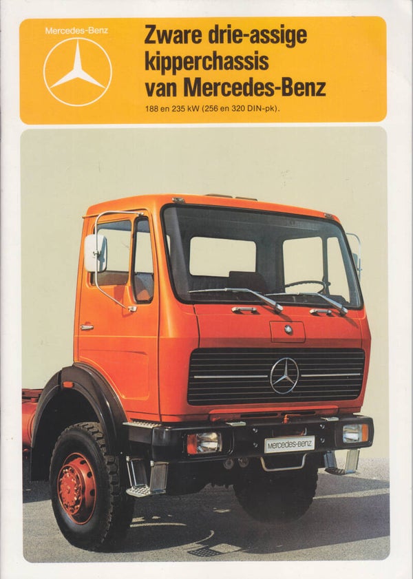 Mercedes-Benz 3 axle kipper trucks brochure, 28 pages, Dutch, 01/1980