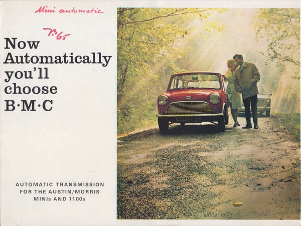 BMC Mini & 1100 automatic transmission folder, 4 pages, English, # BMC 121/68501