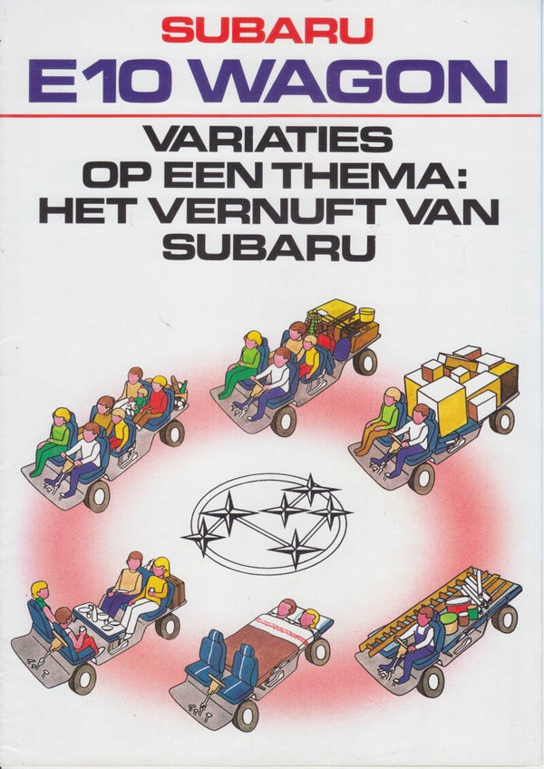 Subaru E10 2WD & 4WD Minivan & Wagon, 4 pages, Dutch, c1991