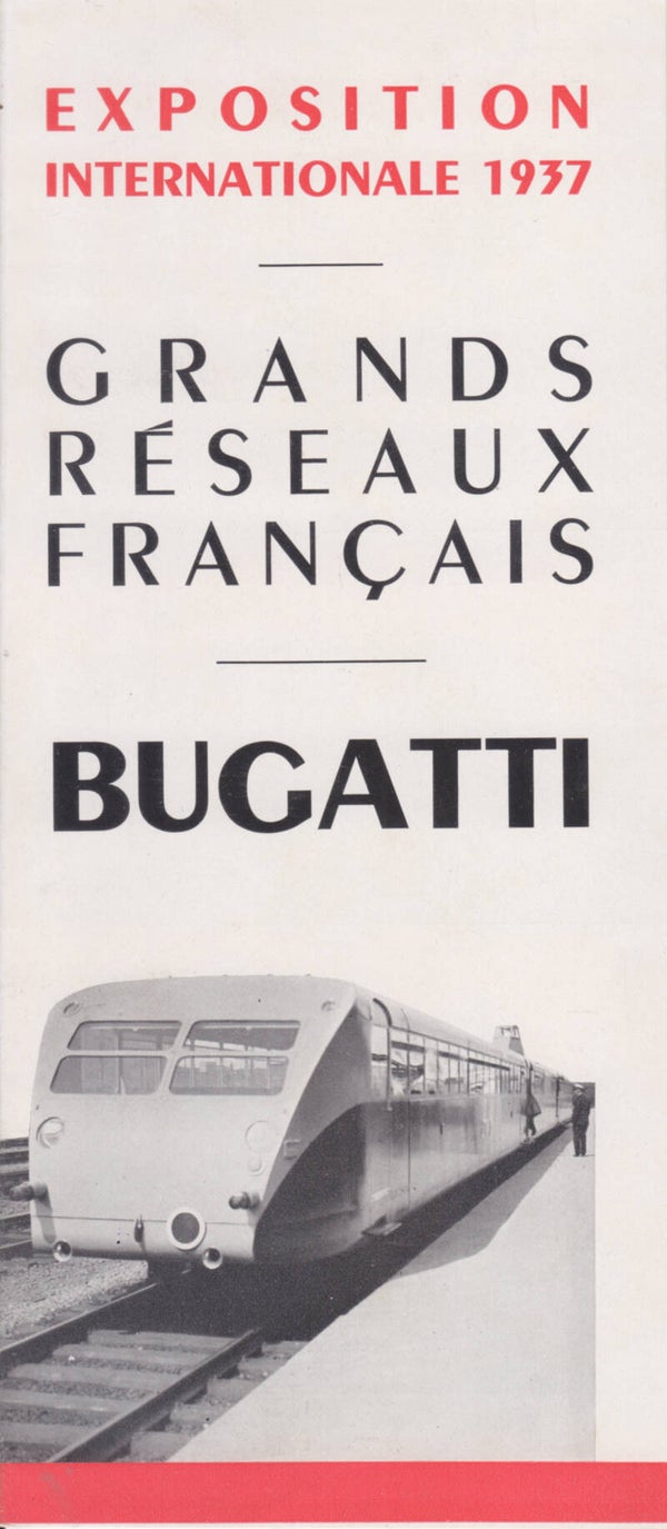 Bugatti train folder, 8 smaller pages, France, 1937