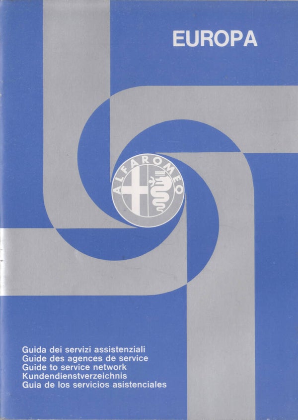 Alfa Romeo dealer directory Europe, 148 pages, 5 languages, 4/1977