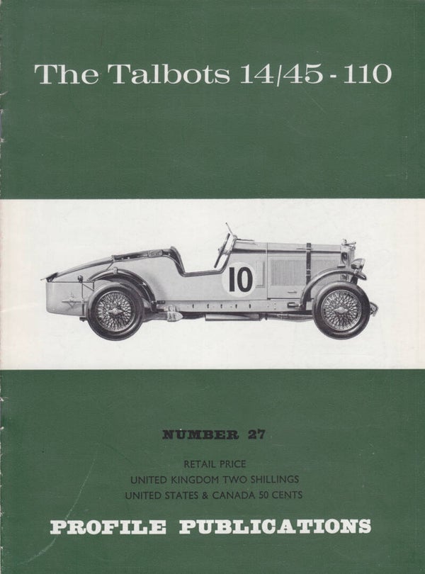 # 27 Profile - Talbots 14/45 - 110, booklet, 12 pages, English, 1966