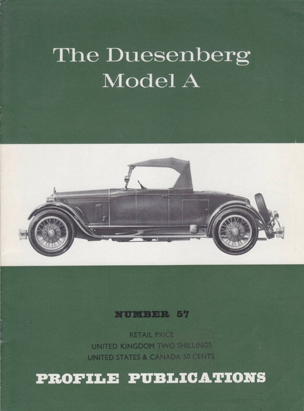# 57 Duesenberg Model A, booklet, 12 pages, English, 1967