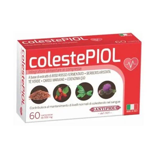 Antipiol ColestePIOL Integratore Colesterolo, Apparato Cardiovascolare, 60 Compresse