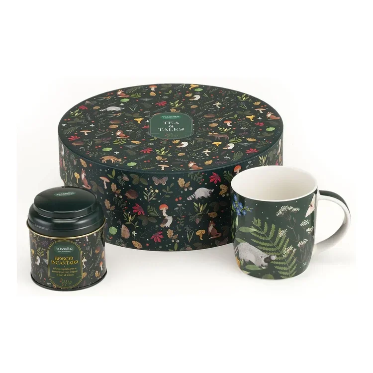 Neavita Cofanetto Tondo Tea & Tales Tazza In Ceramica + Bosco Incantato 6 Filtrosctigno