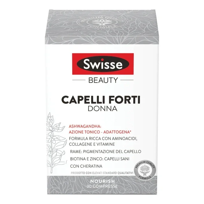 Swisse Capelli Forti Donna Integratore Alimentare con Biotina e Cheratina 30 Compresse