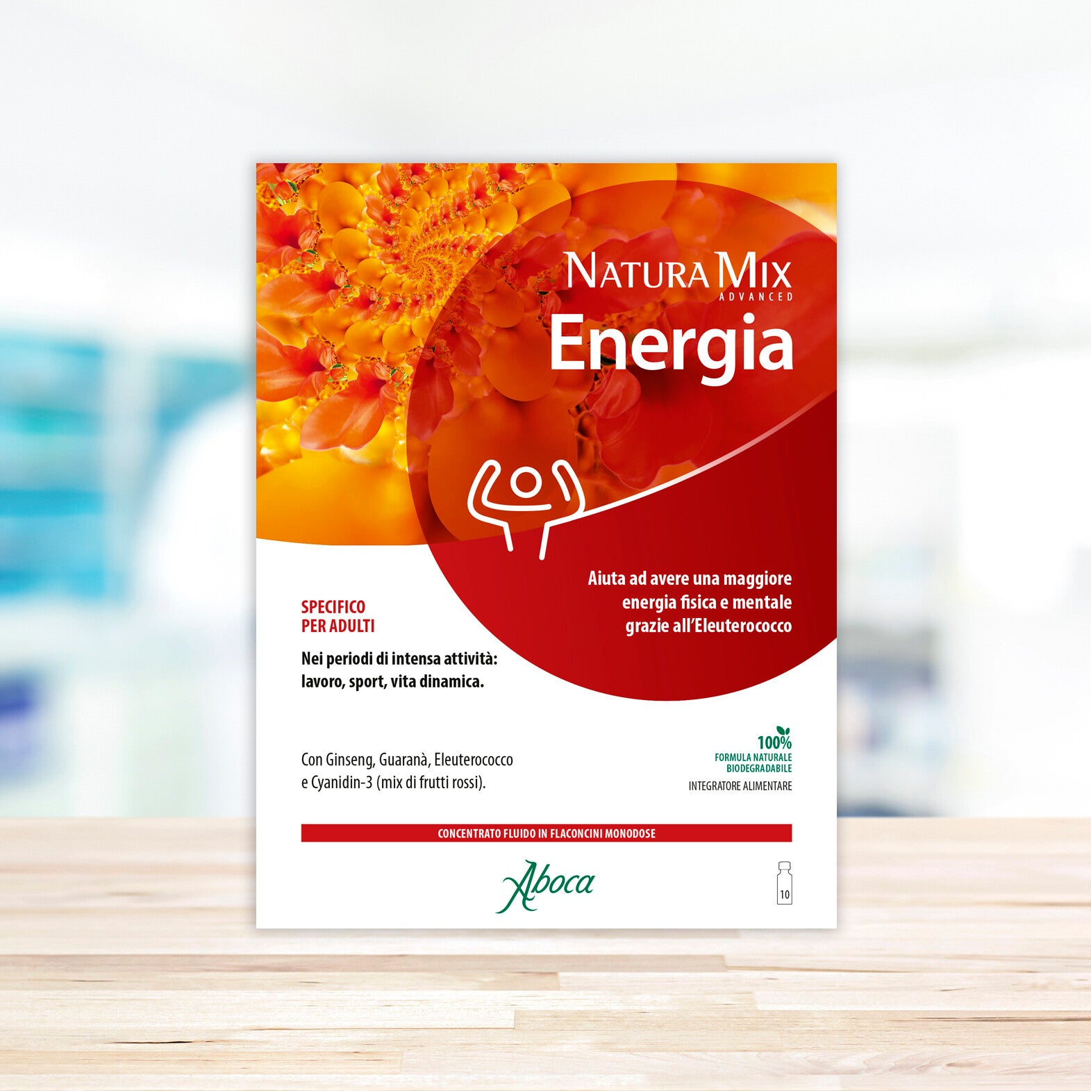Aboca - Natura Mix Advanced Energia - Concentrato Fluido 10 Flaconcini